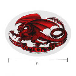 Powell Peralta Oval Dragon Sticker – 5" x 3.5" vinyl sticker with classic red dragon logo