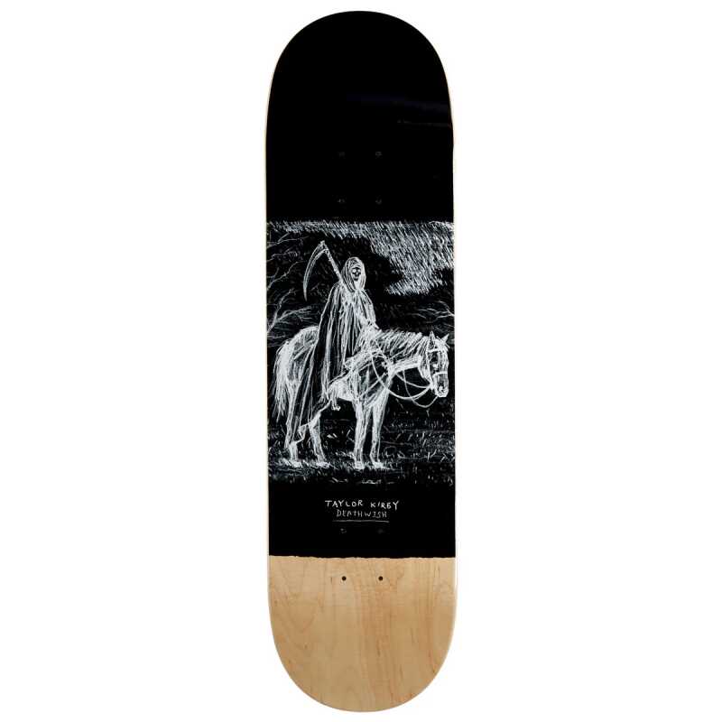 Deathwish Next Spring skateboard deck with Taylor Kirby graphic, 8.5" wide