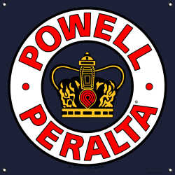 Powell Peralta Banner Supreme with bold skate graphics, 20 by 20 inches