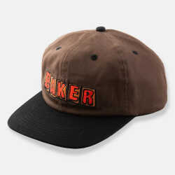 Baker Crumb Snapback Hat in brown and black with embroidered logo patch