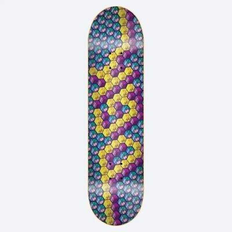 DGK 8.0" Dicey Hologram Foil Skateboard Deck with full foil graphic and medium concave
