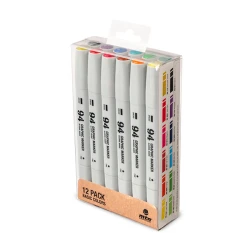 MTN Colors Graphic Marker 12 Pack with Fine and Broad Tips