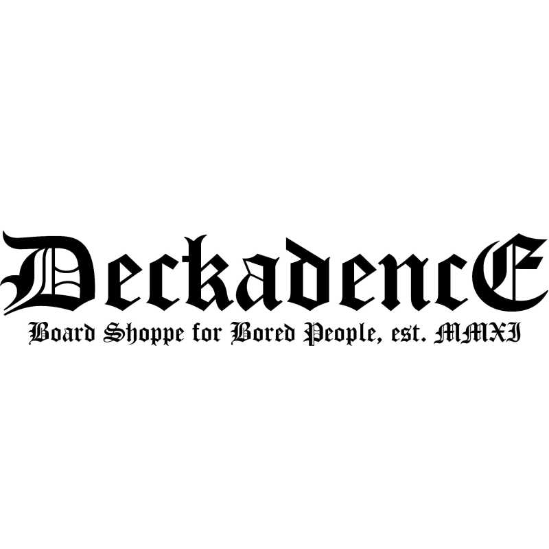 Deckadence | Script logo Sticker- Clear Background