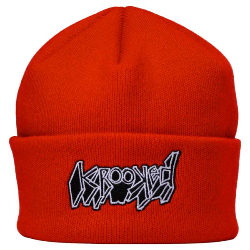 Krooked Skateboards Red Logo Cuff Beanie