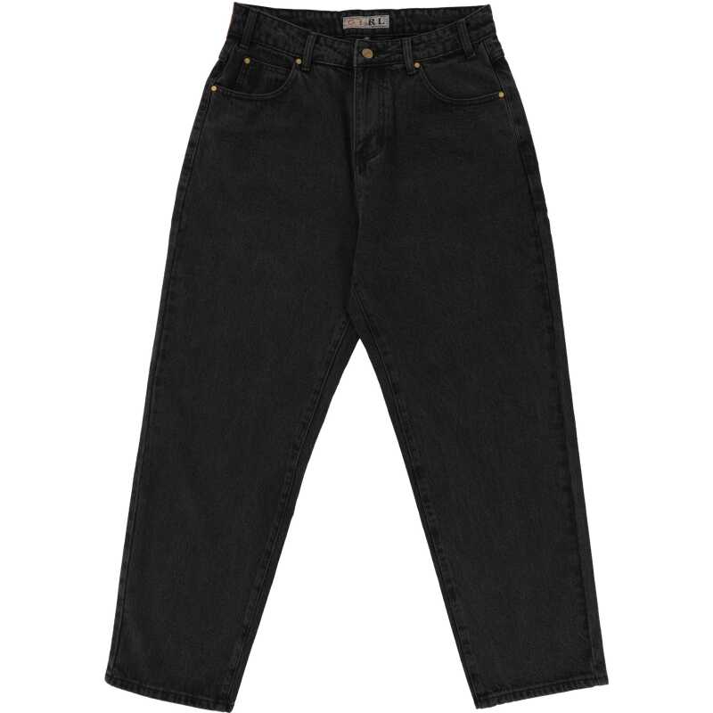 Girl Washed Black Jeans baggy fit cotton denim pants