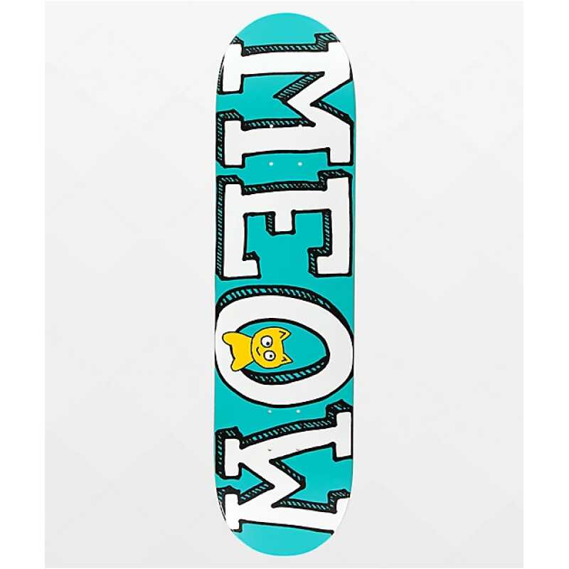 Girl Meow Logo Deck 8.0" teal skateboard deck