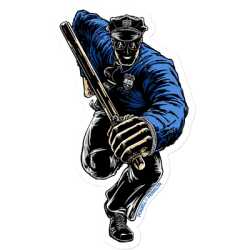 Powell Peralta Chris Senn Cop Sticker 3x5 Skateboard Sticker