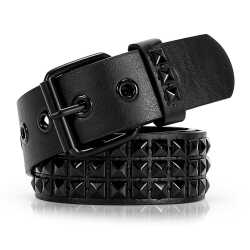 Black Studded Belt made from 100% polyurethane with silver studs
