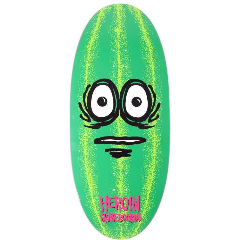 Heroin Watermelon Skateboard Deck 13.5-inch wide cruiser with bright watermelon graphic.
