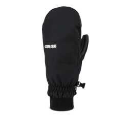 Crab Grab Slush Mitt in true black snowboard mittens with waterproof shell and PU palm.