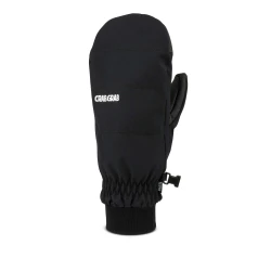 Crab Grab Slush Mitt in true black snowboard mittens with waterproof shell and PU palm.