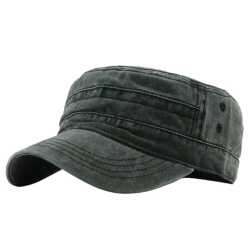 Deckadence Cadet Cap in washed black with adjustable strap