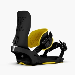 Fix Block 5 Snowboard Binding displayed in profile, showing straps, highback, and baseplate.