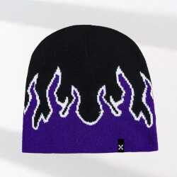 Deckadence Flame Beanie with bold flame graphic design