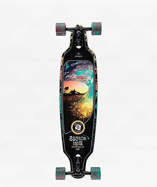 Sector 9 Fractal Shave Ice Longboard Complete with drop-through trucks
