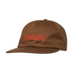 Krooked Double OK script brown strapback skate hat
