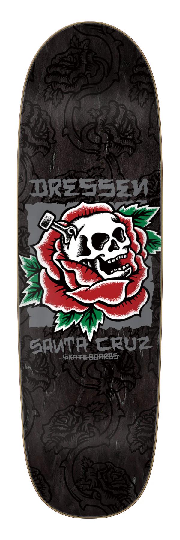 Santa Cruz Dressen Skull Rose Pro Deck 9.25 skateboard deck