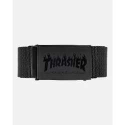 Thrasher Flame Logo Web Belt Black with Bottle Opener Buckle