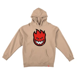 Spitfire Bighead Fill Hoodie in sandstone featuring the red graphic logo printed on the chest.