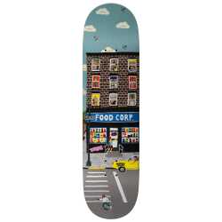 There Skateboards Jessyka Bev Break 8.12 inch skateboard deck featuring an artistic illustrative line graphic over a stained wood veneer background.