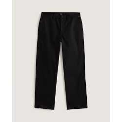 Vans Authentic Chino Pant in black showcasing its loose wide-leg fit and stretch twill fabric.