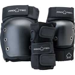 Pro Tec Street Adult 3 Pack Open Back Pad Set Black