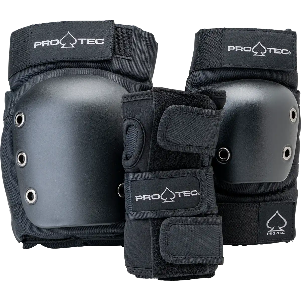 Pro Tec Street Adult 3 Pack Open Back Pad Set Black