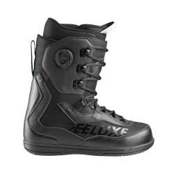 Deeluxe DNA Freestyle Snowboard Boots in Essential Black showing side BOA dial and traditional lacing.
